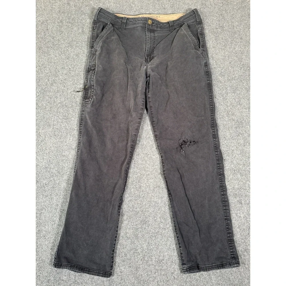 Legendary‎ Outfitters Canvas Pants Mens 38x32 Black Outdoor Hiking Work Stretch